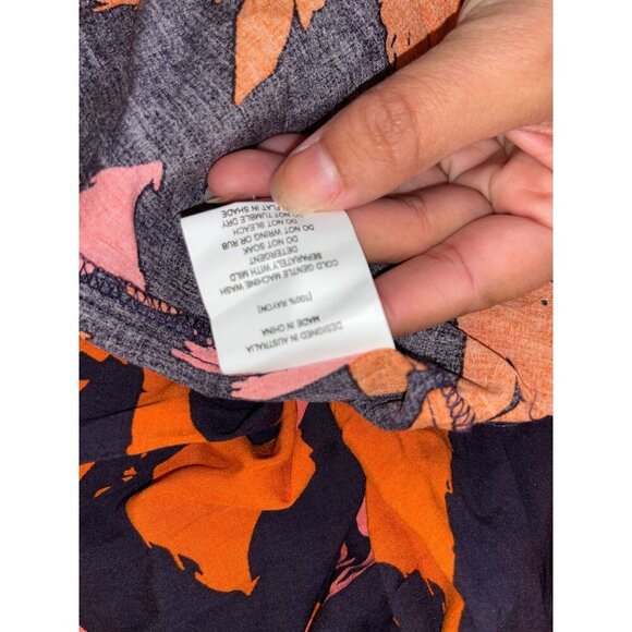 NWT Abel The Label Anthropologie Navy Pink Orange Hi Lo Clare Dress L Large Wome - Picture 11 of 12